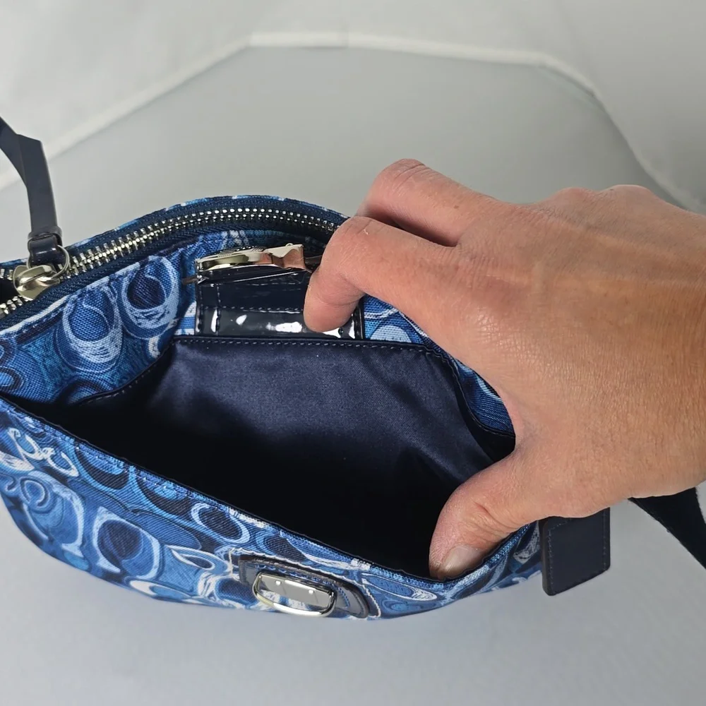 NWT Coach Blue Patterned Crossbody Bag - Picture 5 of 10